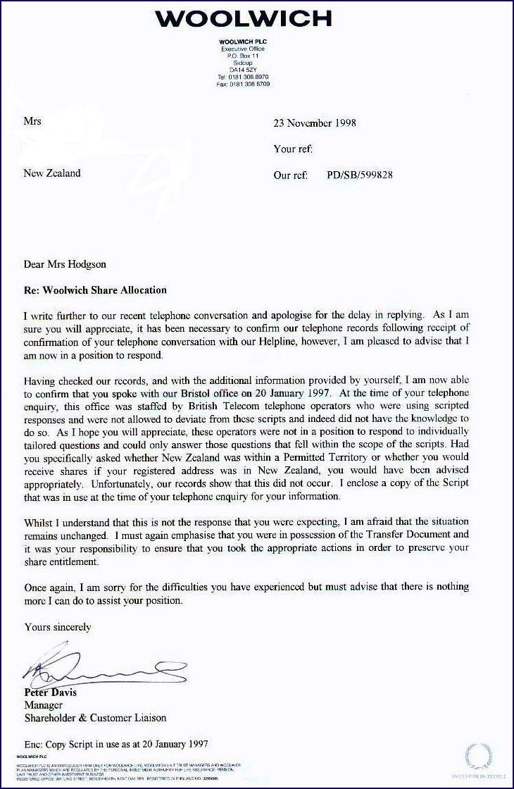 telecom-woolwich letter